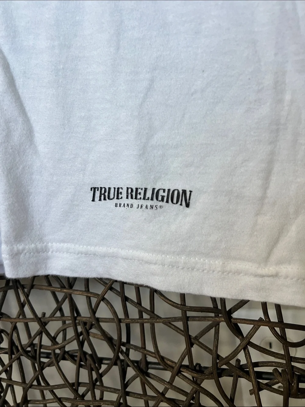 True Religion Arm Logo T shirt White Black Men Unisex XL